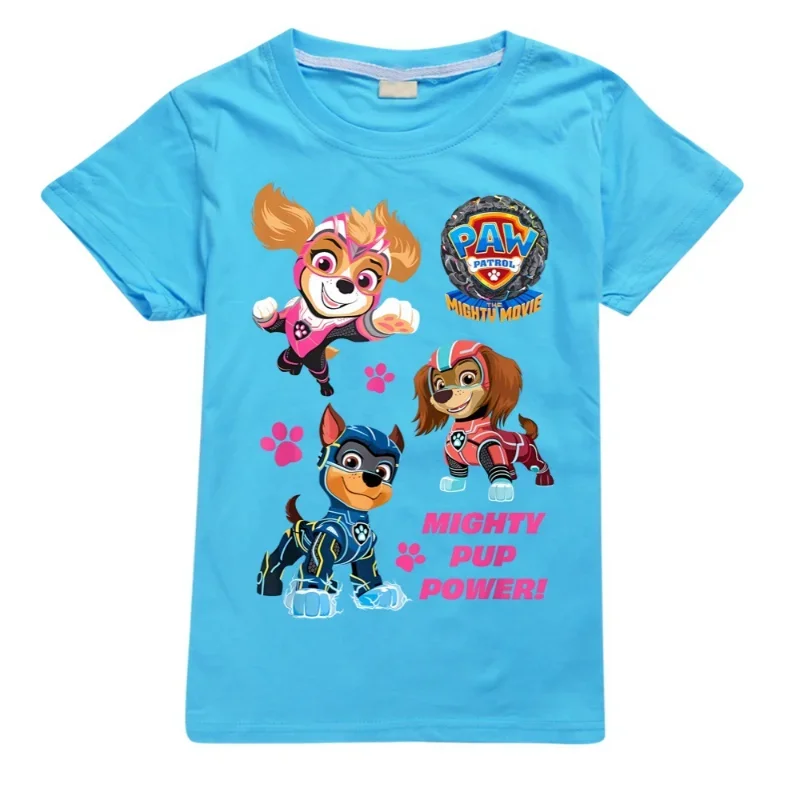 thumbnail image 1 of Camiseta de la Patrulla Canina para niños, camiseta de verano con dibujos animados de Anime, patrón canino de la patrulla, 100% de algodón con cuello redondo, manga corta, regalo para niño y niña, 1 of 5