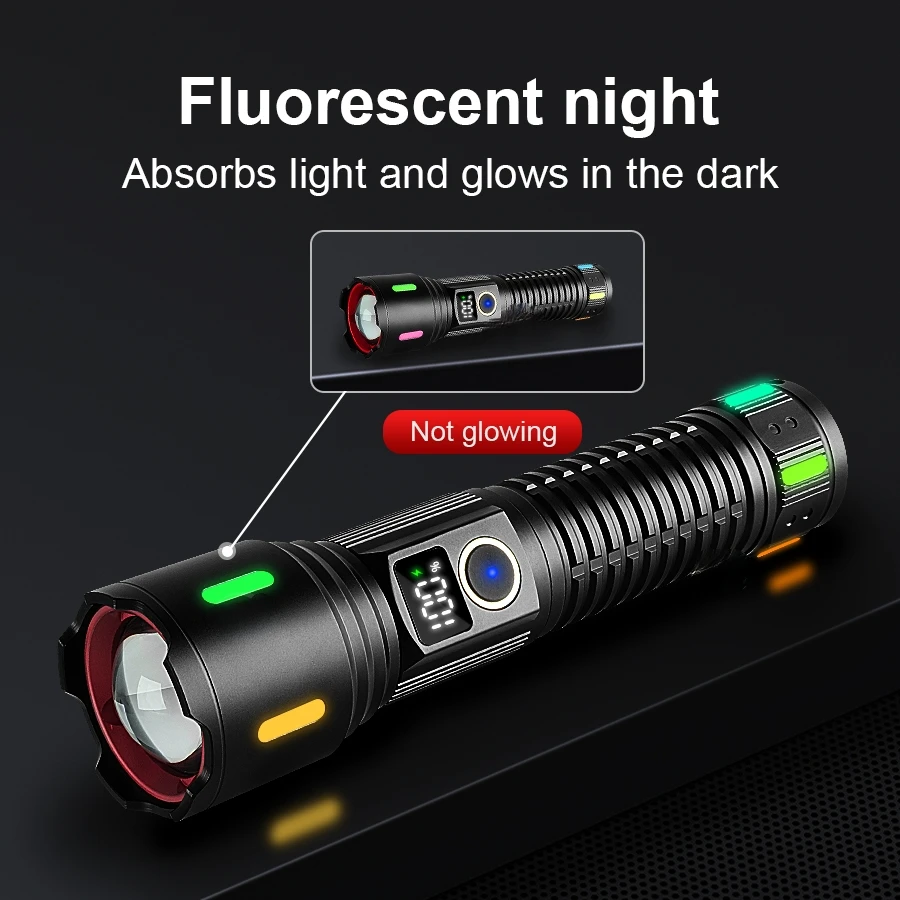 High Power Flashlights Rechargeable LED Flashlight Tactical Torch Zoom Ultra Powerful Torch 3000M Outdoor & Emergency Lamp