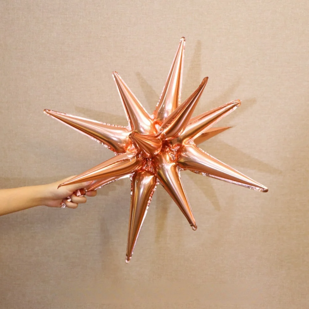 Description Picture 4 of item5Pcs Siamese Explosion Star Balloon Starburst Balloons Water Drop Cone Foil Balloons New Year Wedding Birthday Party Decor
