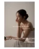 XPAY Strapless A Line Korea Wedding Dresses Customized Pleats Taffeta Bridal Dress Backless Wedding Photos Shoot Bride Gown 5