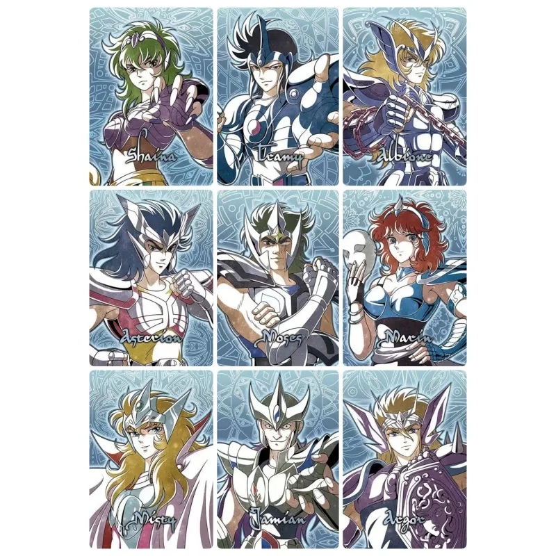 

9pcs/set Saint Seiya Moses Babel Jamian Animation Characters Refraction Flashcards Anime Classics Game Collection Cards Toy