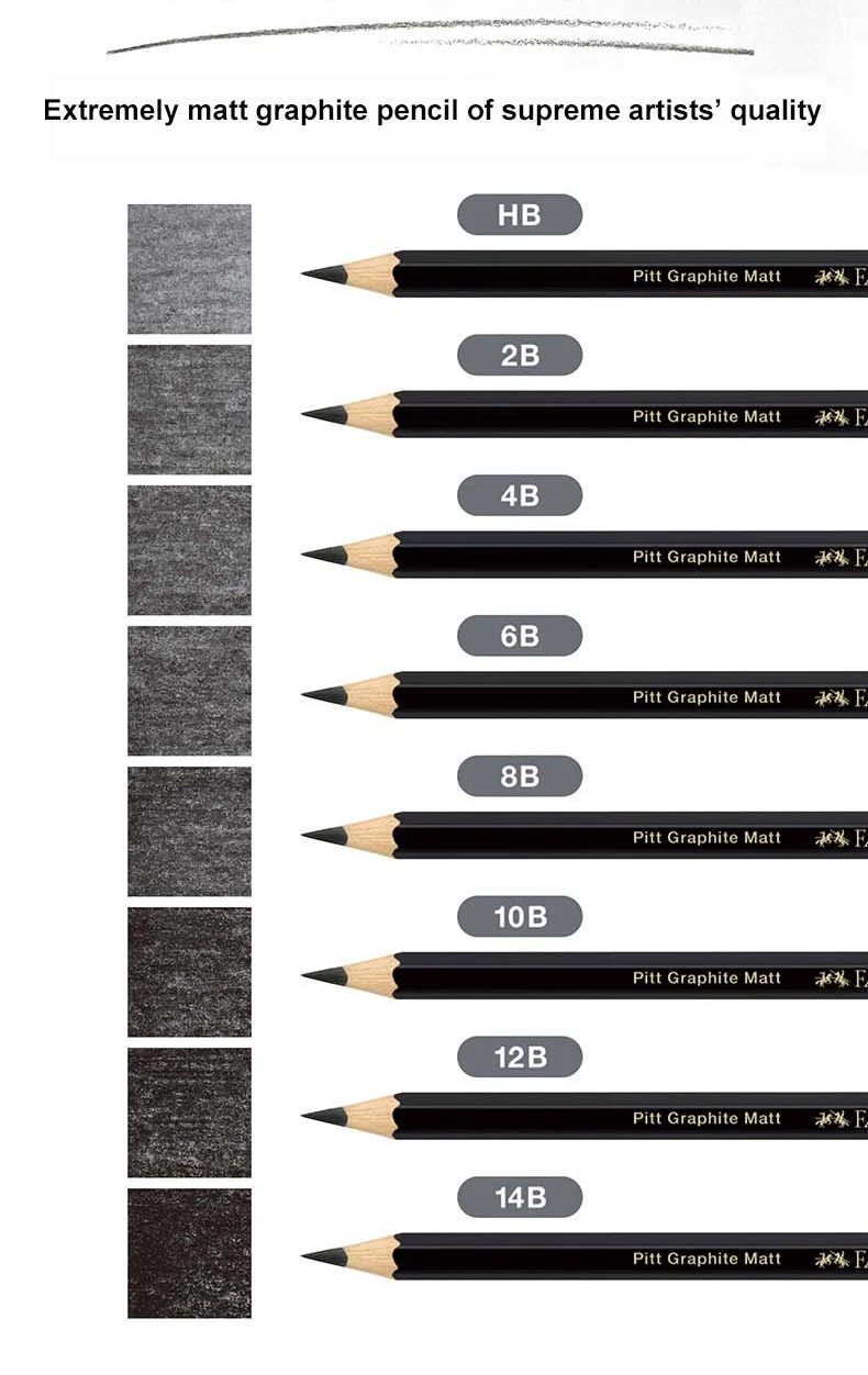 Faber-Castell Pitt Matte Graphite Pencil Set – 8 Pcs 3
