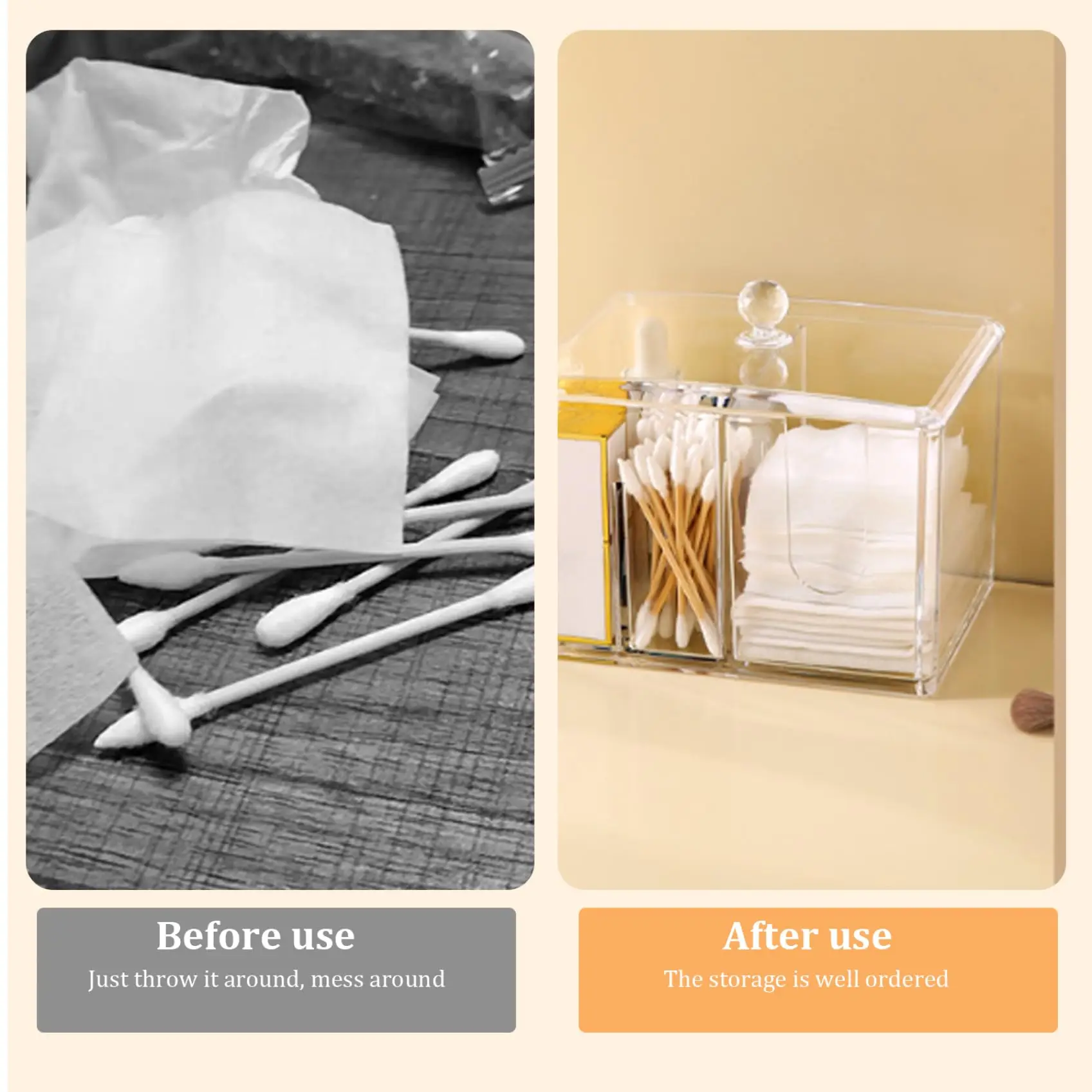 Qtip Holder, Cotton Swabs Holder Jars with Lids Vanity Storage Jars for Cotton Ball, Swabs Floss, Makeup Sponges Organizer 4