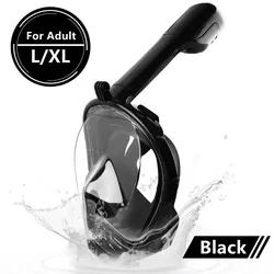 Enhanced Underwater Anti-Fog Full Face Snorkeling Mask (Black L XL Adult)