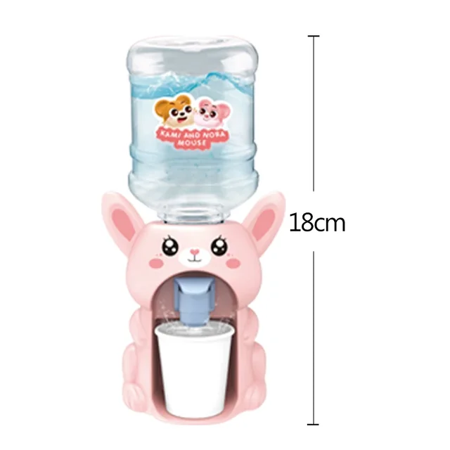 Mini dispensador de agua Dual para niños, juguete de cocina de simulación, fuente para beber leche, jugo de agua fría/caliente, azul rosa - Imagen 4