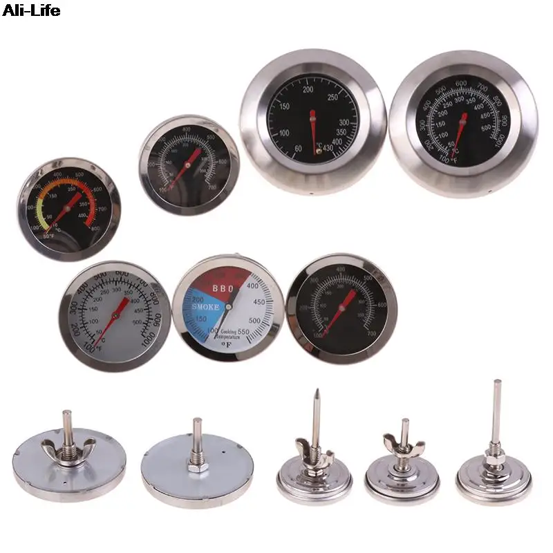 

BBQ Smoker Grill Stainless Steel Thermometer Temperature Gauge 50-800 Degrees Fahrenheit 10-400/50-350/50-500 Degrees Celsius