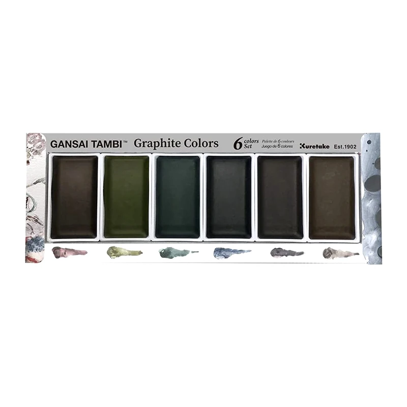Watercolor Painting Set Japan Imported Kuretake Graphite Color Watercolor 6 Color Set Painting Material Matte Texture Pigment Artist's Art Supplies