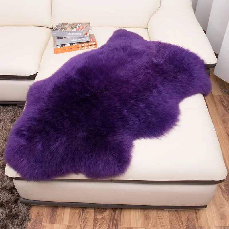 100% Real Sheepskin Wool Carpets for Living Room Bedroom Area Rug Luxury White Fur Warm Shaggy Carpet Super Soft Chair Cover Mat 4