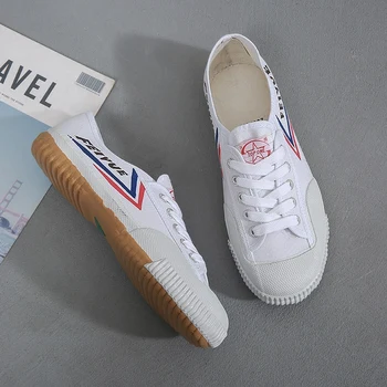 Training Sports Shoes Athletic Running Shoes Canvas Low Top Flat Heel Glue Welding Rubber Outsole Cotton Lined Men's Shoes