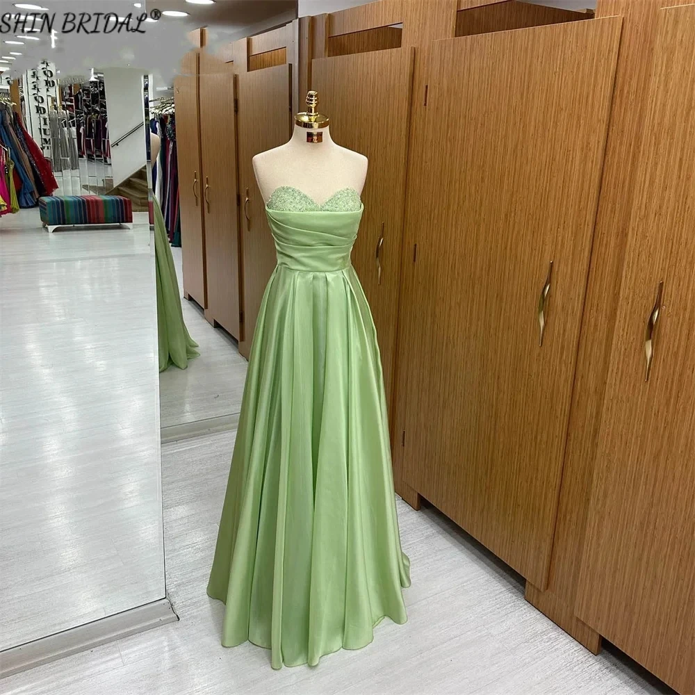 

SHIN BRIDAL Stain Evening Dresses for Women Off the Shoulder Sweetheart Sexy Prom Dresses Sleeveless Backless Wedding Dresses
