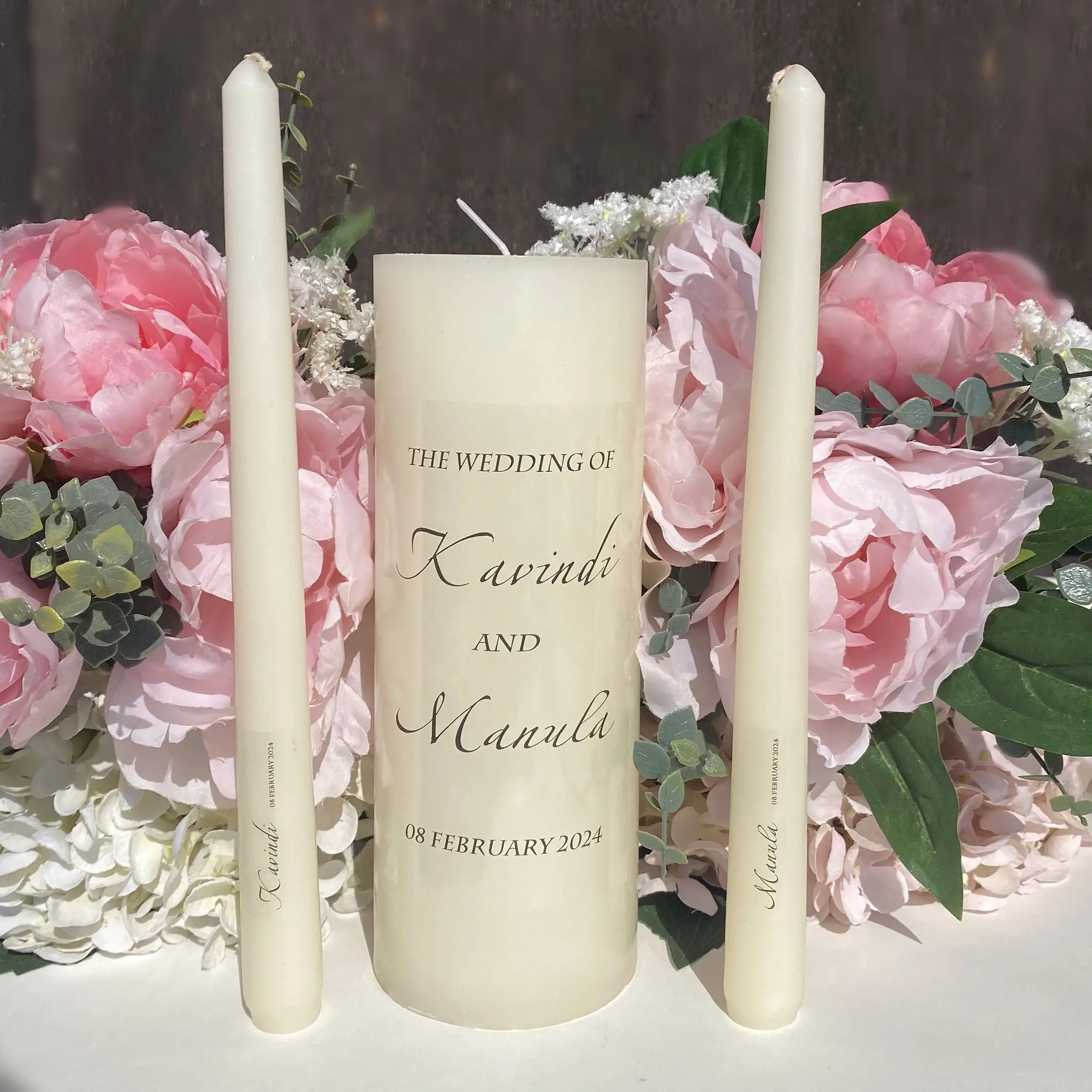 Personalized Name Stickers For Wedding Unity Candle First Holy Communion Baptism Pillar Candle