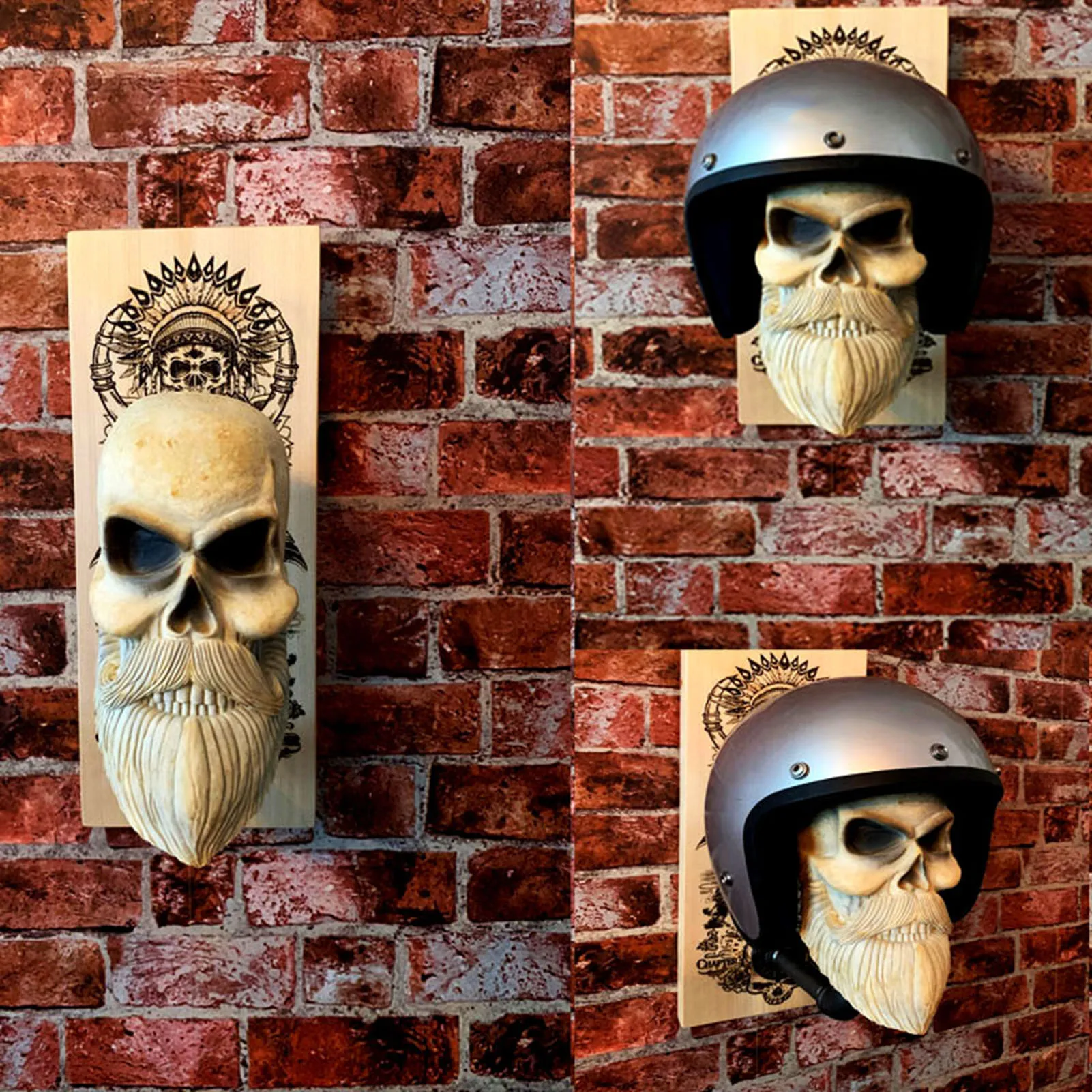 Support de casque de moto mural pour homme, équipement de sauna, support de  crâne, présentoir de casque, ornements de crâne en résine T1, décoration  d'intérieur - AliExpress