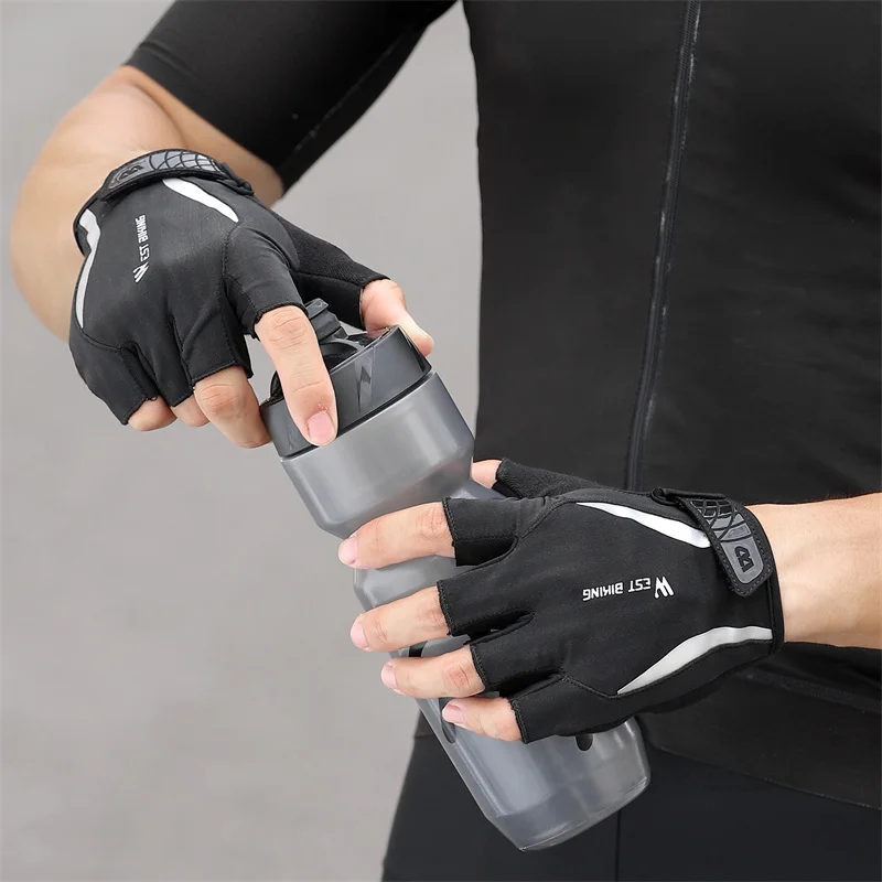 WEST BIKING Bike Gloves High Elasticity Breathable Half Finger Cycling Gloves Shockproof Motorcycle Bicycle Gloves Sports Gear 5