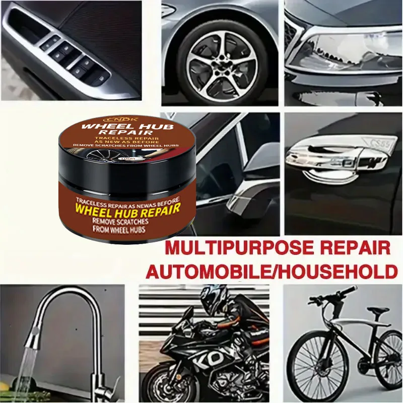 Universal Wheel Hub Repair Kit-Alloy Rim Scratch Remover Oxidation Paste Car Wheel Hub Care Polishing Cream