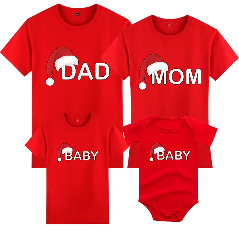 Tenues De Vêtements Assortis Pour La Famille, Barboteuse De Noël, Papa, Colonne Vertébrale, Bébé, Lettre Imprimée, T-Shirt De Noël, Adultes, Enfant, B