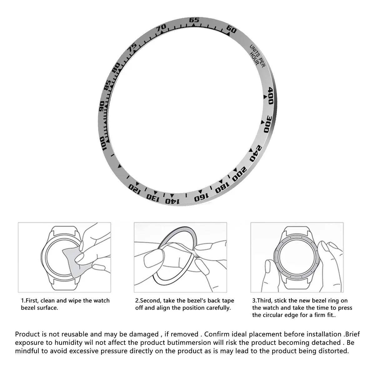Premium Stainless Steel Metal Bezel Ring - Elegant Sports Design & Durable Protection