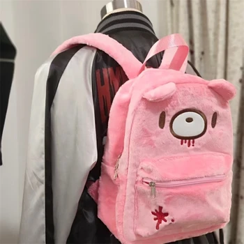 Zaino Gloomyed Orso violento Zaino simpatico cartone animato giapponese di grande capacità per ragazze e studenti Zaino casual per uso quotidiano