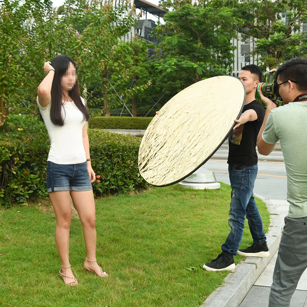 Photography reflector 60/80/110CM 5 in 1 Portable Collapsible Light Oval Photography Reflector for Studio Multi Photo Outdoor