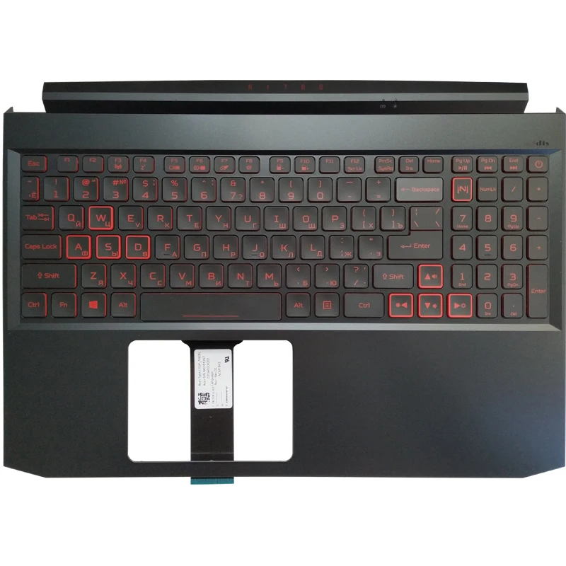 Teclado para Notebook Acer Nitro Russo ou Eua An51544 An51555 Palmrest Upper Red Backlight Novo