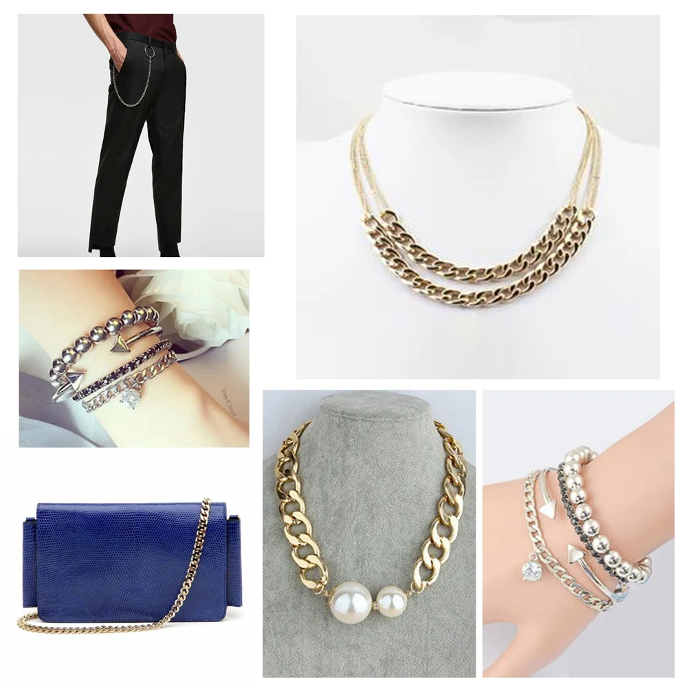Metal Aluminum O-Shaped Chains 3m/5m/Roll Twist Chain for DIY Jewelry Making Accessory Supplies