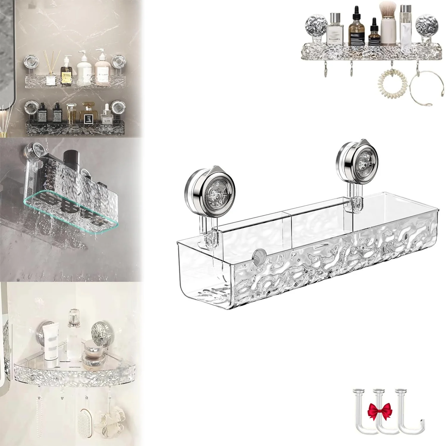Bathroom Rack suction cup storage rack bathroom sink washbasin suction cup wall mounted non perforated bathroom storage rack 2