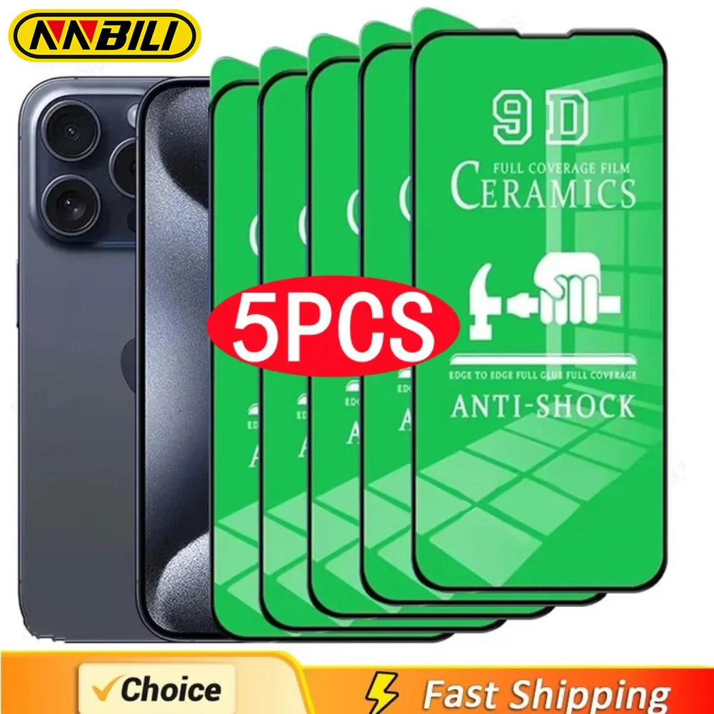 NNBILI 5 Stück HD Weiche Keramikfolie für iPhone 14 11 12 13 15 16 17 18 Pro Max Mini Displayschutzfolie für iPhone XS MAX XR, kein Glas