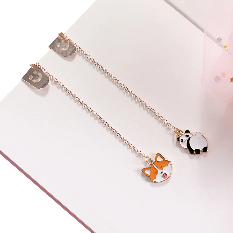 Metal Bookmark Cartoon Pendant Student Stationery Books Marker