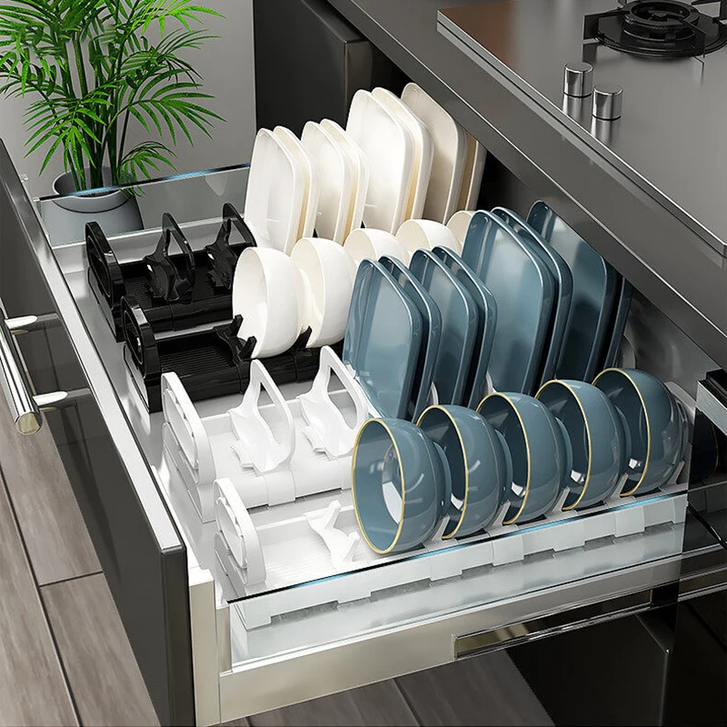 Kitchen-Dish-Drainer-Drawer-Bowl-Drying-Rack-Organizer-Cabinet-Drawer ...