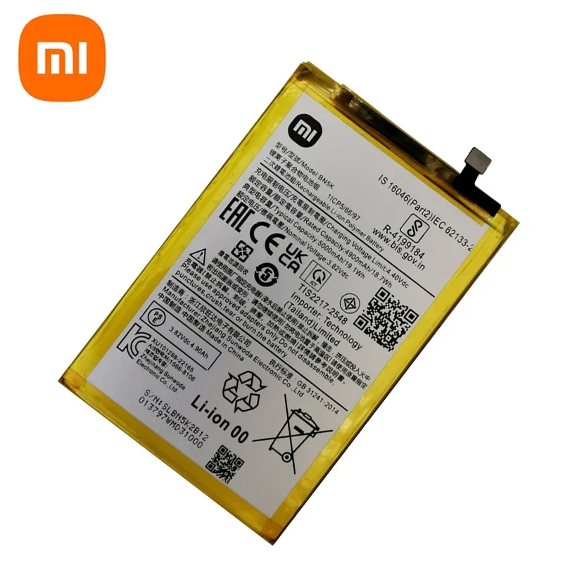 100% Original High Quality New Replacement 5000mAh Battery BN5K For Xiaomi Redmi 12C Genuine Phone Batteries Bateria