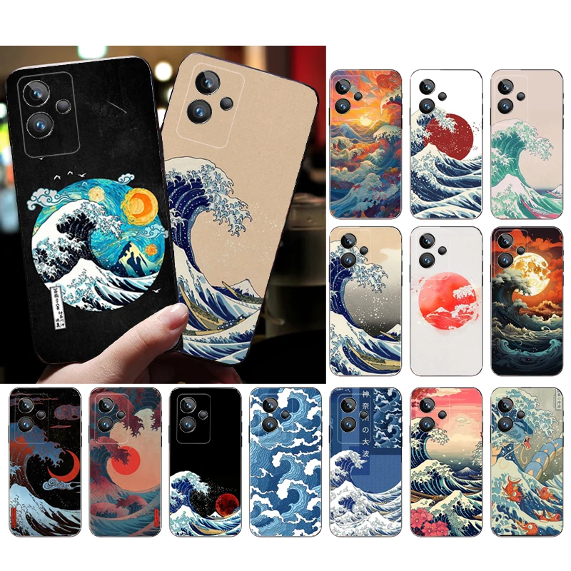 

Japanese Waves Phone Case For OPPO Realme 10 Pro Plus GT 2 Pro X2 Pro XT C25S 8 7 6 Pro 6i GT Master C3 C21Y C11 X3 SuperZoom