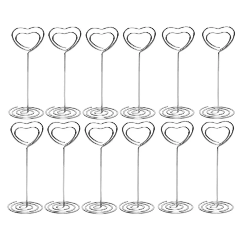 12Pcs Photo Holder Name Card Display Clips Table Number Stand Notes Memo Display Holder for Wedding Baby Shower Birthday