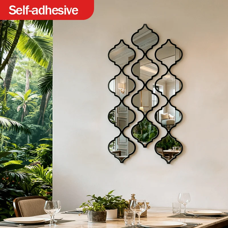 12 قطعة مرآة مغربية كبيرة - مثبتة على الحائط لغرفة...