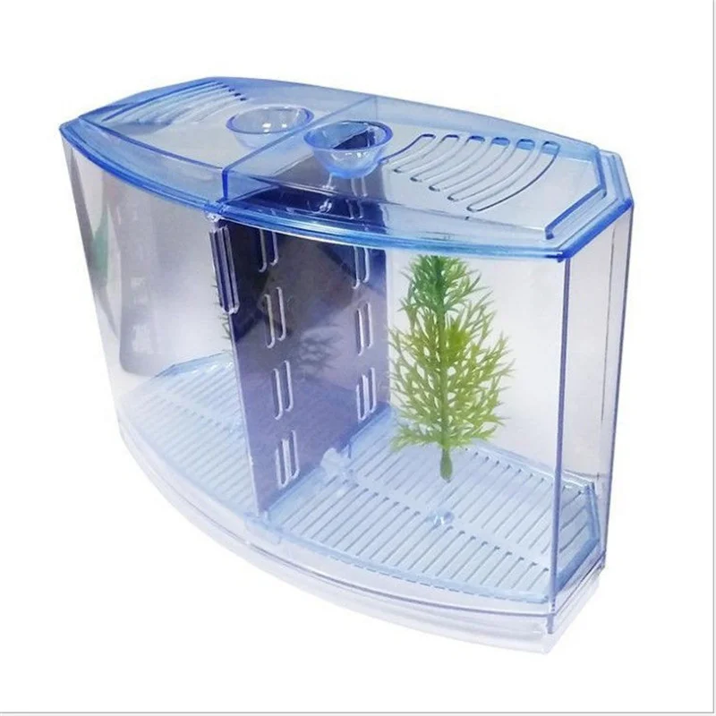 Large Double Compartment Fighting Fish Box Eco Rumble Fish Aquarium Mini Aquarium Plastic Isolation Box Breeding