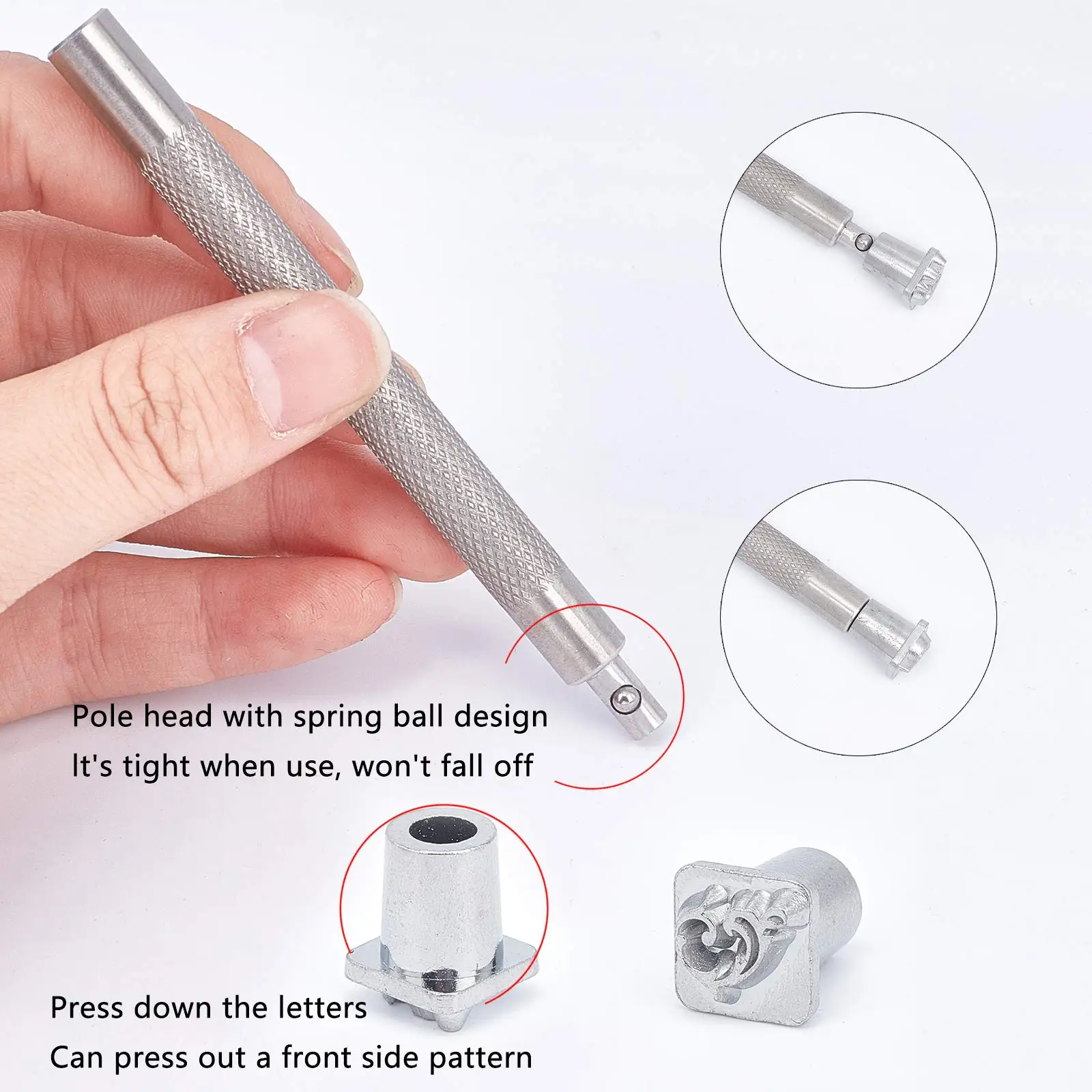 DIY jewelry marking flower pattern leather craft stamps punch tool 12pcs 10mm zinc alloy leathercraft metal, leather craft stamps