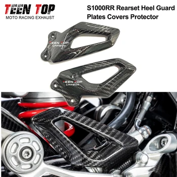 New Carbon Fiber Motorcycle Heel Guard Rearset Plates Covers Protector Foot Peg Protector For BMW S1000RR S1000 RR 2020-2022