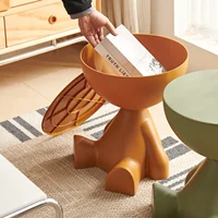 Cream Coffee Table Sofa Bed Side Table Plastic Creative Flat Head Coffee Table for Living Room Household Accessories Home Decor 3