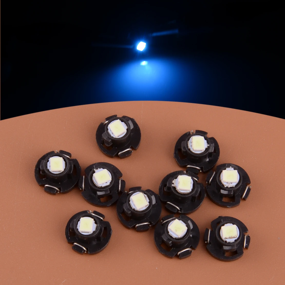 10 Pz/Set 12V Ice Blue Universal Car T4 T4.2 Neo Wedge 1Smd Led Cluster Instrument Dash Clima Lampadine