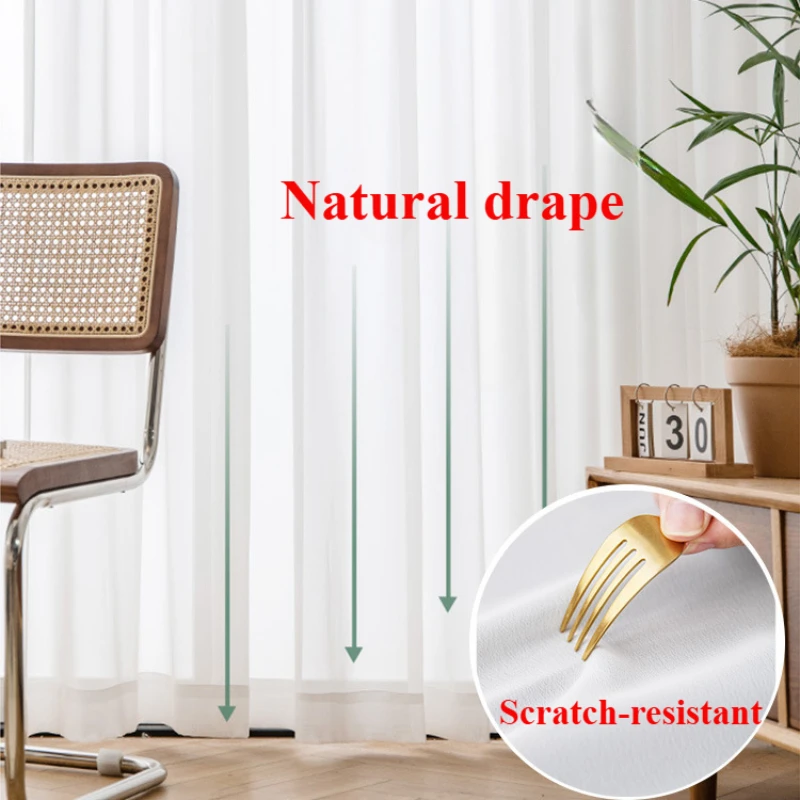 S Fold Wavy Sheer Curtains Good Quality White Tulle Window Curtains for Living Room Bedroom Dining Chiffon Bedroom Door Screen 4