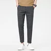 New Checkered Fashion Europe and the United States Style Men's Pants Business Casual Travel Slim Pants Comfortable and Versatile 4