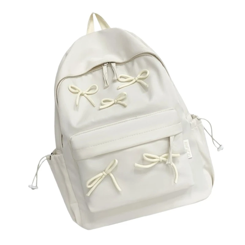 Large Capacity Backpack Student School Backpack Lovely Bows Backpack Fashion Laptop Backpack Solid Color Travel Backpack 3