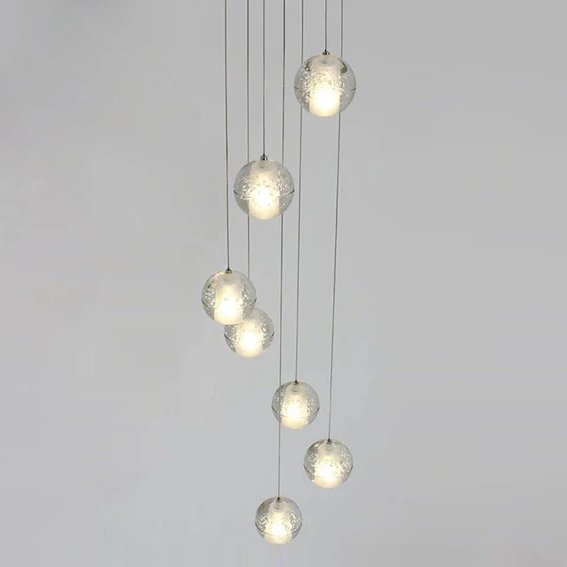 Modern Crystal Ball Chandelier G4 Led Chandeliers Staircase Living Room Decoration Kitchen Bedroom Pendant Lamp Hanging Lights 6