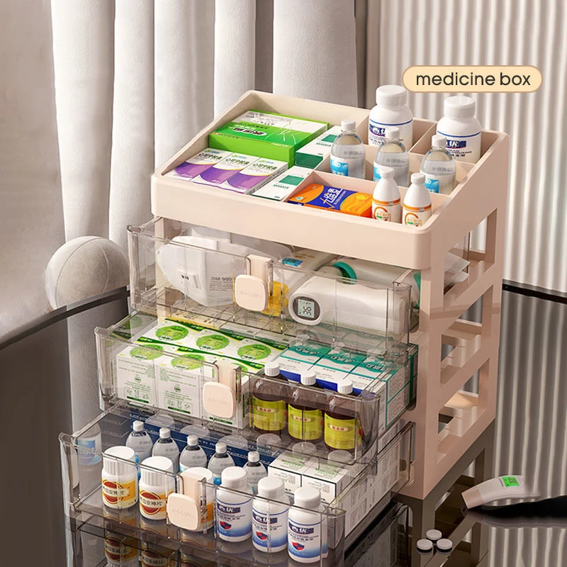 Drawer Type Desktop Medical Box Portable Travel First Aid Kit 2/3