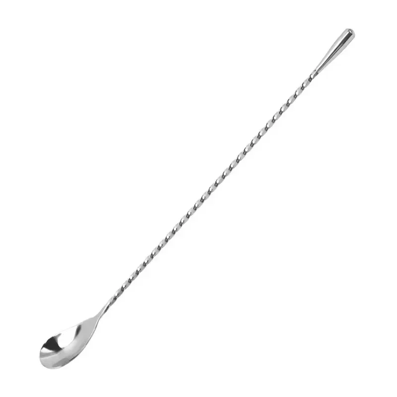 Stainless Steel Stir Bar Long Handle Spoons Mix Ounces Cocktail Spoon Spiral Pattern Bartender Tools Spoon Bar Tool Shaker