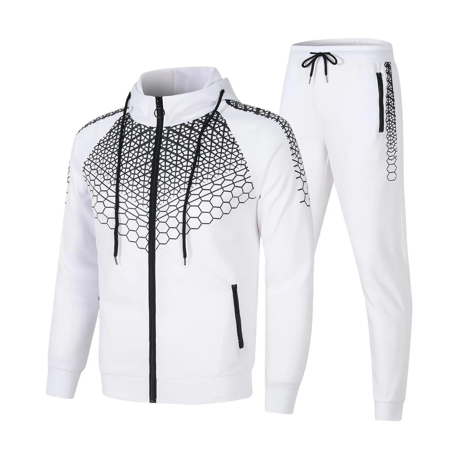 Solid Color Tracksuit Mens Jacket Coat And Trousers New In Hoodies & Sweatshirts Korean Long Sleeve Jump Trousers Sweatsuits