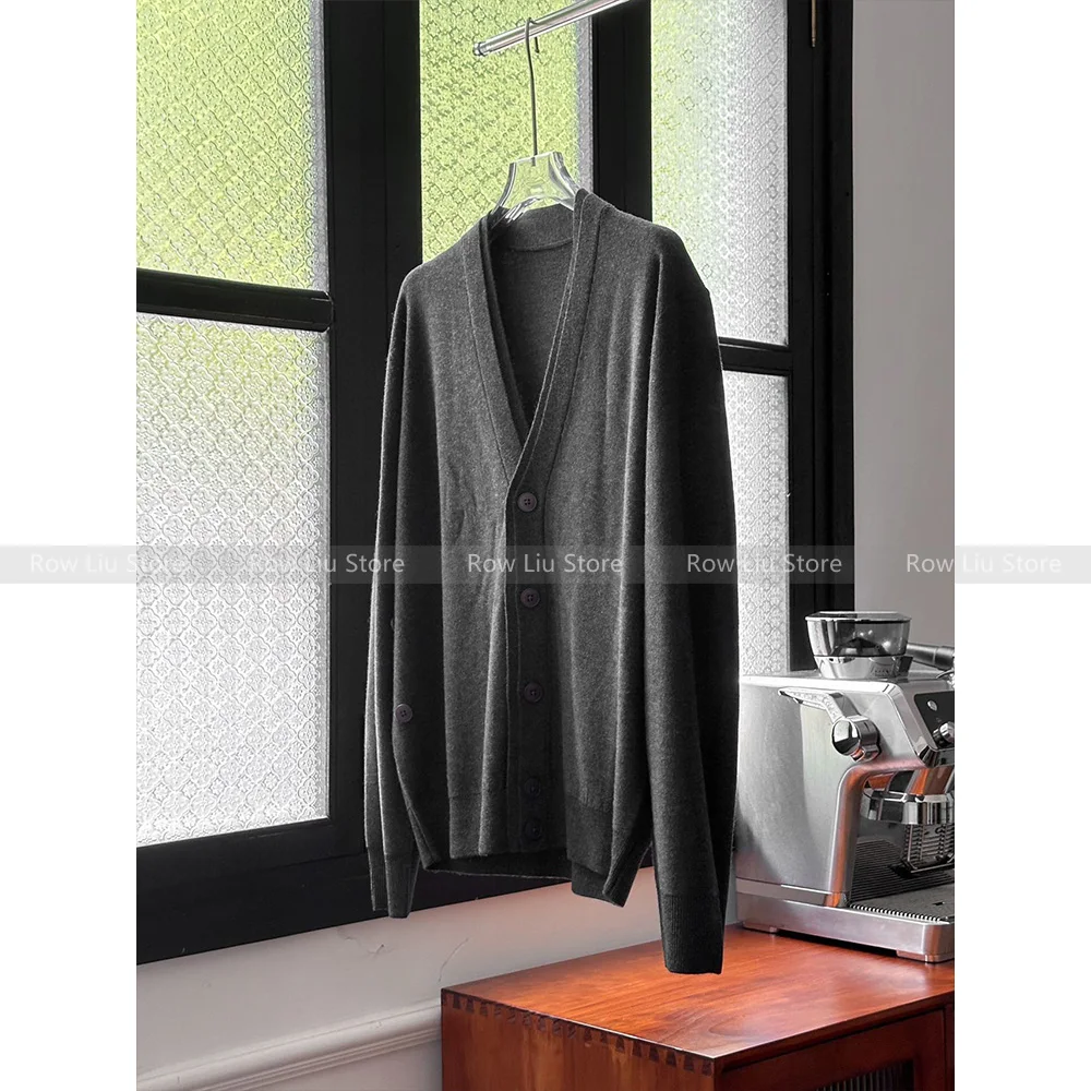 

High Quality! Spring and Autumn Classic Simple Asymmetric Button Design Swirl Pleat Knit Cardigan Top