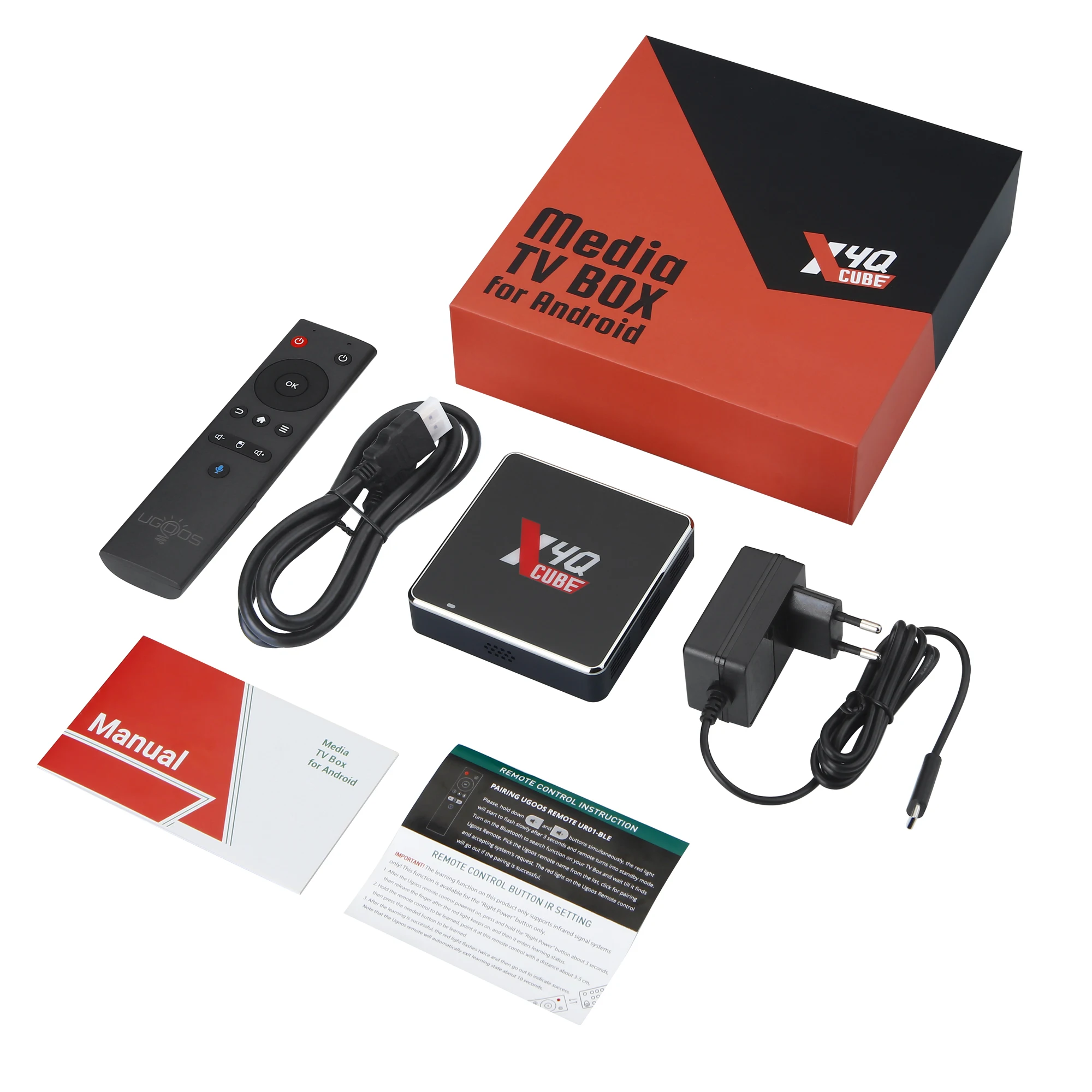 UGOOS X4Q Pro 4GB 32GB Amlogic S905X4 ȵ̵ 11 Ʈ TV ڽ, BT4.0 1000M 4K ̵ ÷̾ Widevine L1 Google  Է AV1