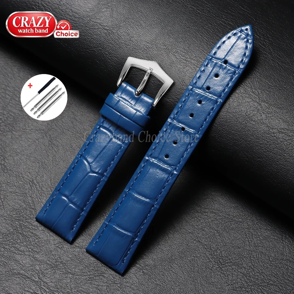 High Quality Calfskin Genuine Cowhide Watch Band with Universal Pin Buckle