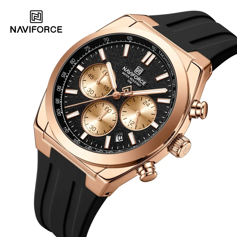 NAVIFORCE Men's Multifunctional Chronograph Fashion Watch 3ATM ...