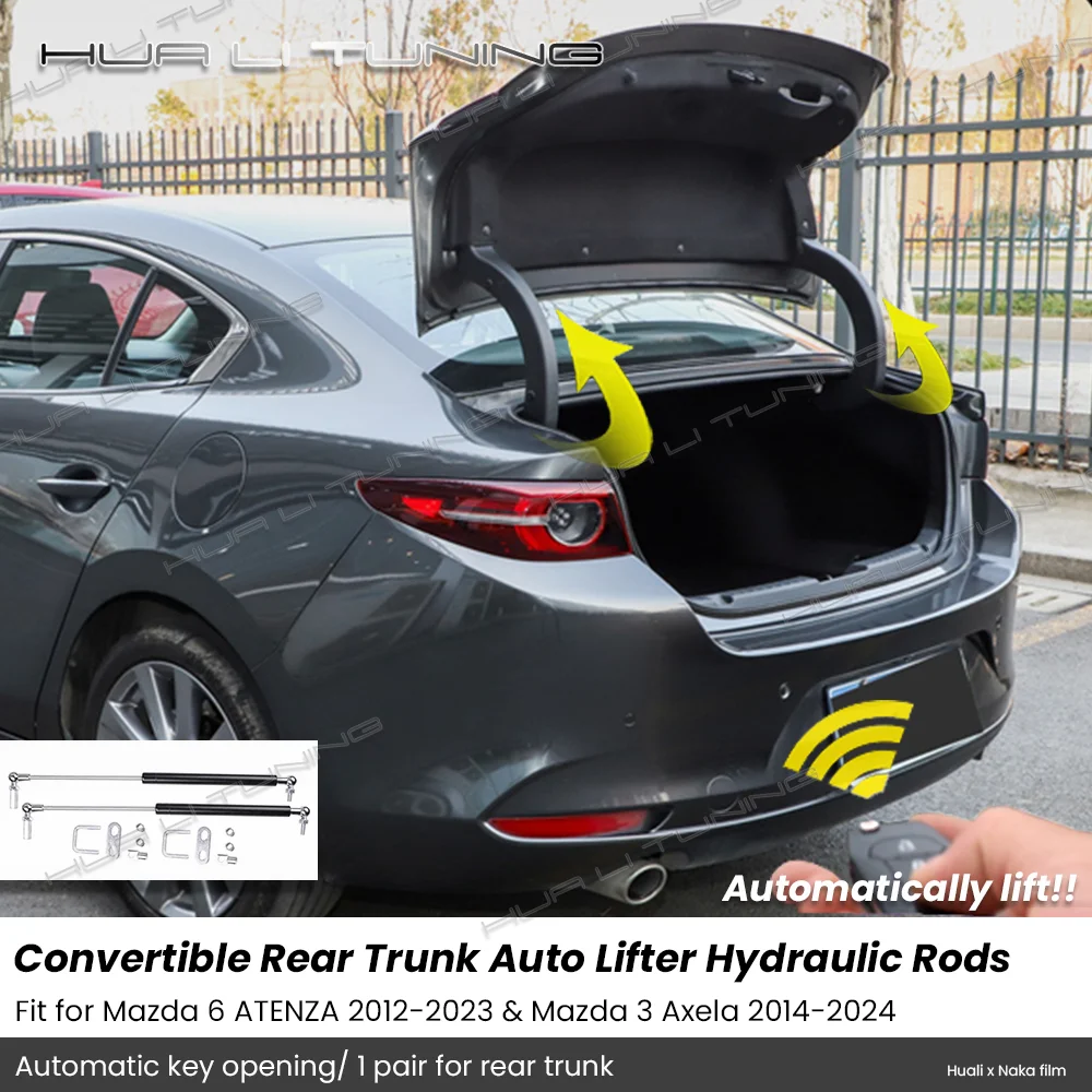 Auto Lift Hydraulic Rods For Mazda 3 6 ATENZA Axela 2012- Conversion Rear Trunk Auto Lift Hydraulic Rods Support Key Opening Upgrade Auto Accessories