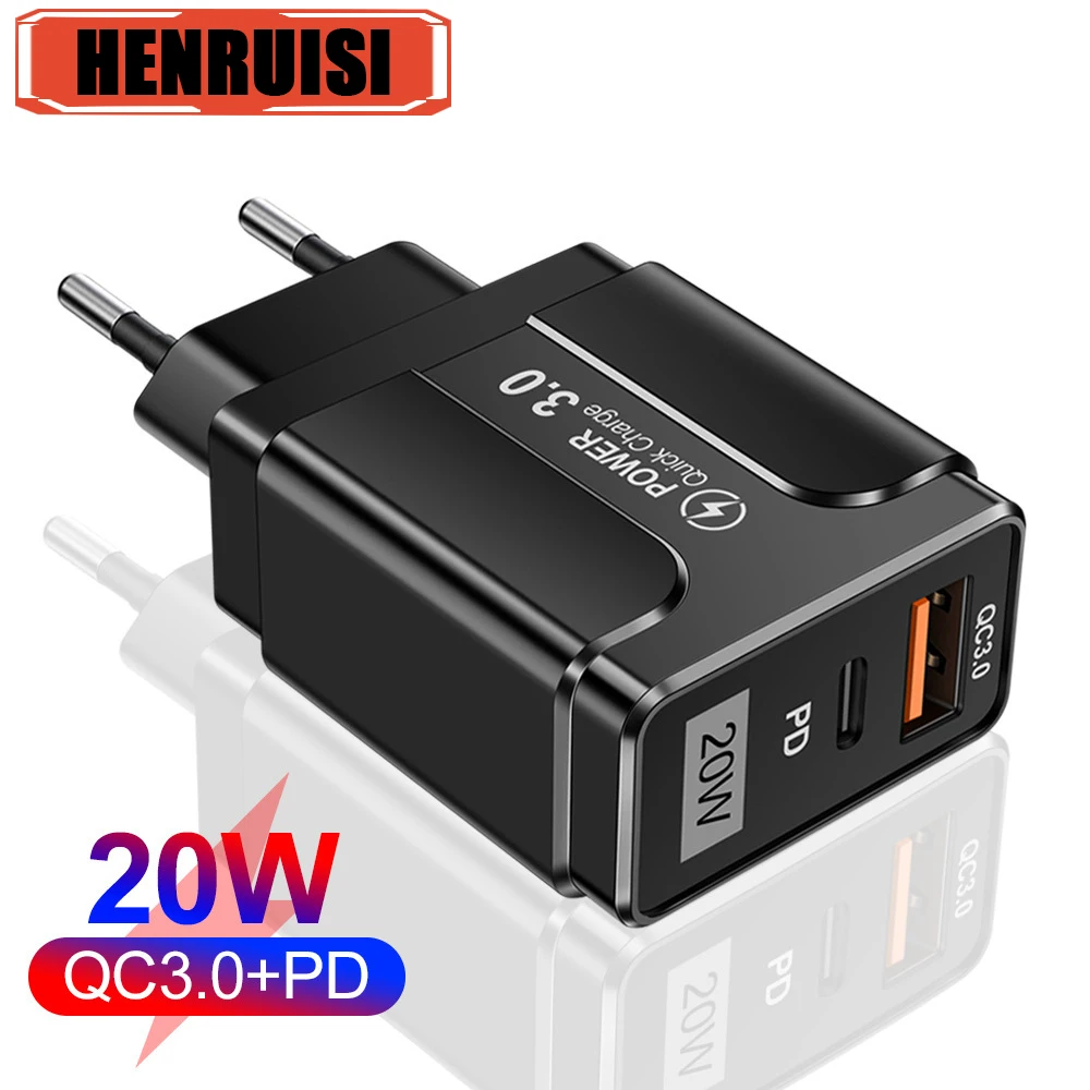 USB C Fast Chargers 20W Portable Charger Support Type C PD Fast Charging For iPhone 15 14 Pro Max iPad Xiaomi Samsung Charger